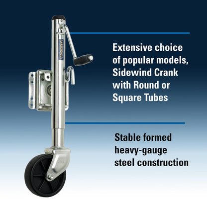 Fulton XP10 0101 Utility Trailer Jack, Side Mount, 1,200 lbs. Lift Capacity, Sidewind, Bolt-On, 10 Inch Travel