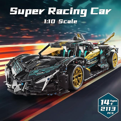 Race Cars for Adults 1:10 Sport Car Building Block SetsTechnical Racing Vehicle MOC Collectible Model Engineering Toys Kit Birthday for Men Teens Boys Car 12-1614+ 2112 PCS