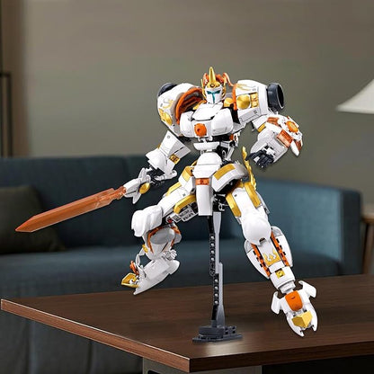 HIGH GODO Warrior Mech Robot Building Set Long Swords Shields Samurai Mech Model Kit Creative City Justice Hero Ninja Gifts for Adults Teens 14+ (695PCS)