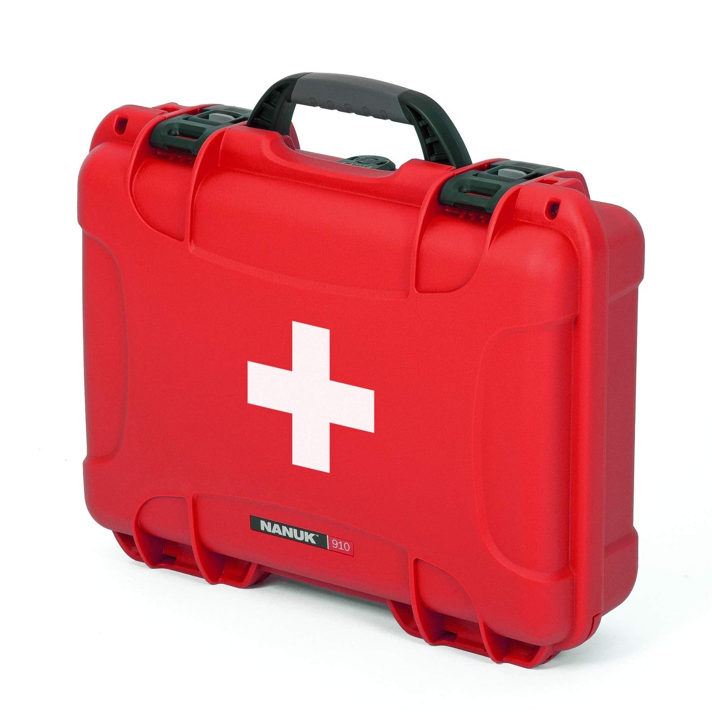 Nanuk 910 Waterproof First Aid Prepper Survival Gear Dust and Impact Resistant Case - Empty - Red, 910-FSA9 & Foam Inserts (3 Part) for 910 Case
