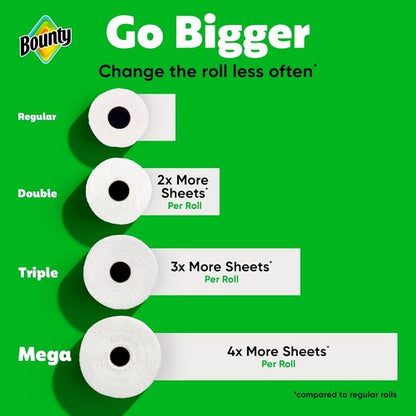 Bounty Select-A-Size Paper Towels - White, 2 Triple Rolls for Superior Absorbency