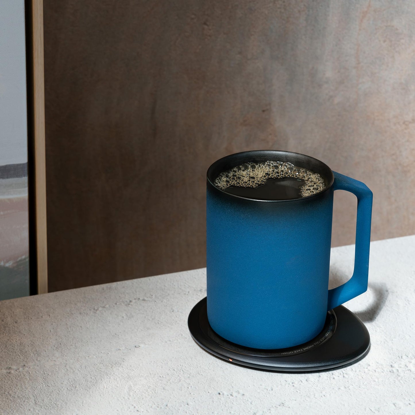 Ui Artist Collection Self-Heating Mug Set – Midnight Abyss | 12 fl oz / 355 mL Handcrafted Ceramic Coffee & Tea Mug with Heating Pad
