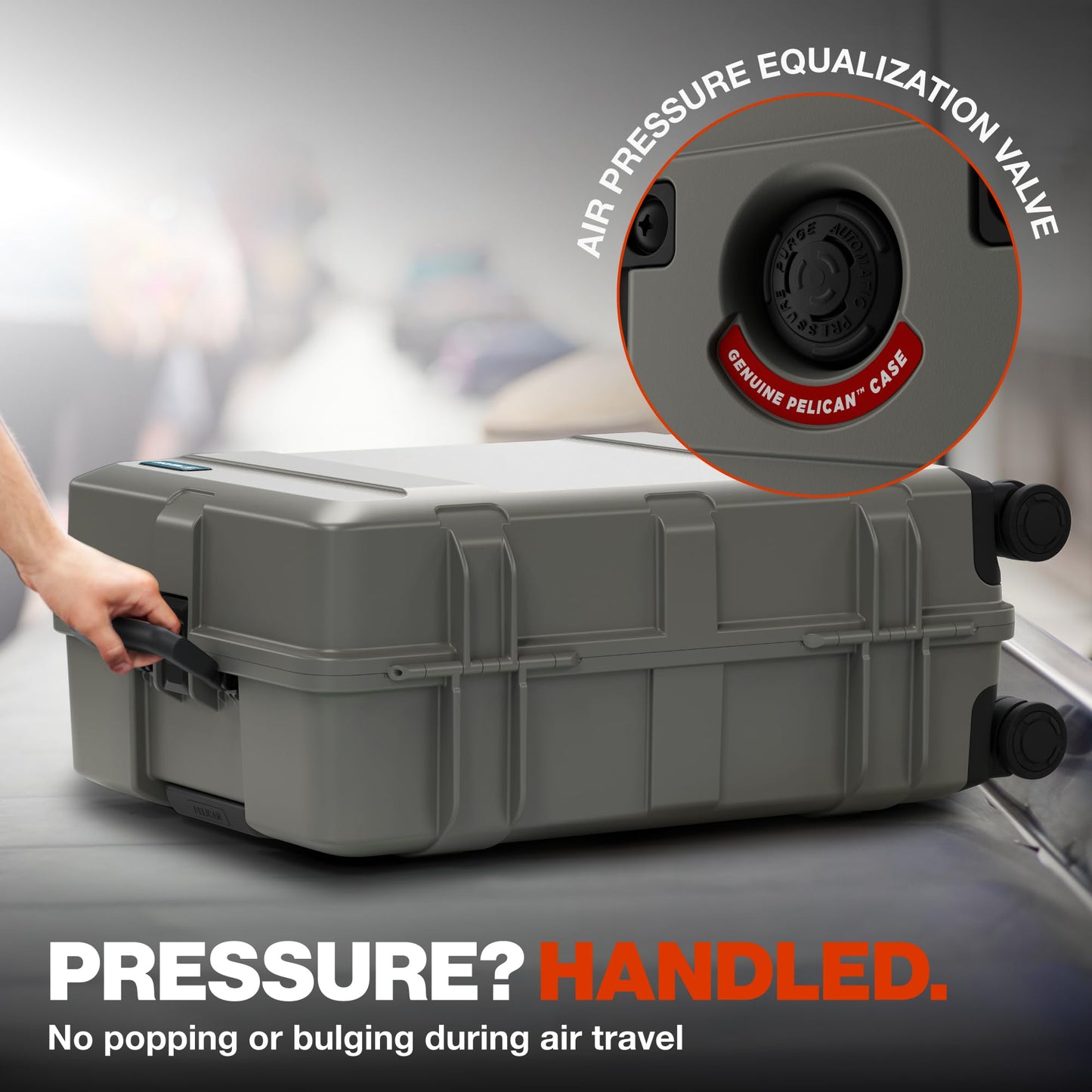 Pelican ATX Luggage Hard Case Luggage with Wheels - Waterproof Hardshell - Medium Size (25 Inch) Check-In Suitcase (Charcoal)