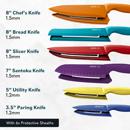 Home Hero Kitchen Knife Set with Sharpener - High Carbon Stainless Steel Knife Block Set with Ergonomic Handles (20 Pcs - Acrylic Black)