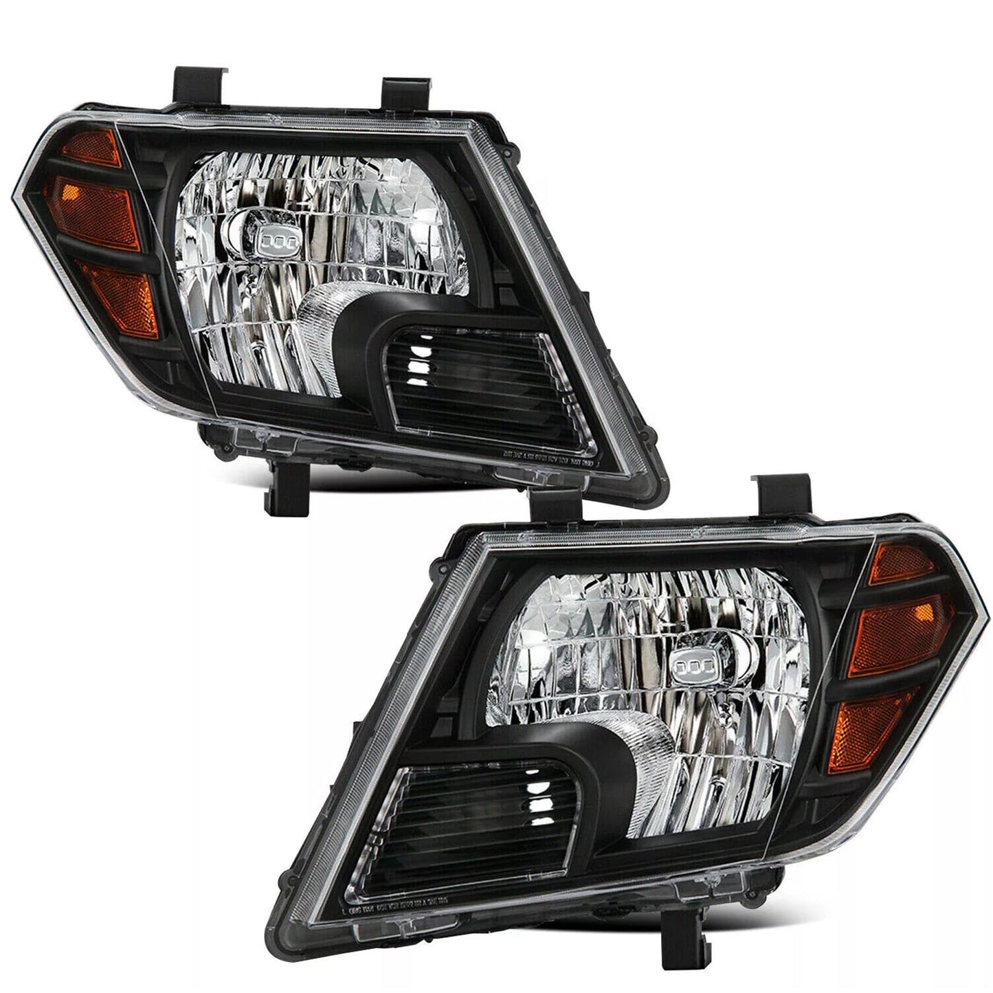 For 2009-2021 Nissan Frontier Headlights Assembly Compatible with 09 10 11 12 13 14 15 16 17 18 19 20 21 Frontier Headlamps Replacement Left and Right Accessories Clear Lens Black Housing