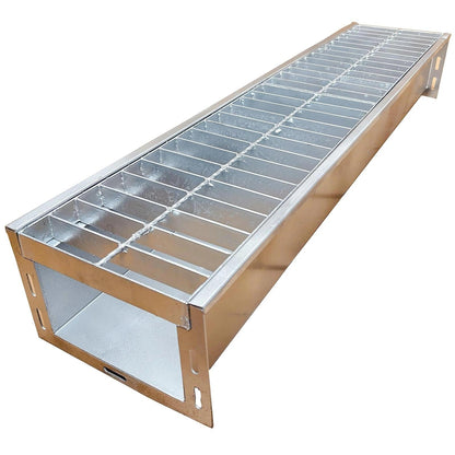MOSINSBO 304 Stainless Steel Channel Drain with Galvanized Steel Grate 39.4x9x6 in, B-Class 28100 lbs Heavy-Duty Drain Kit for 3" Pipe, Trench Drainage System for Outdoor, Driveway, Garage, Yard