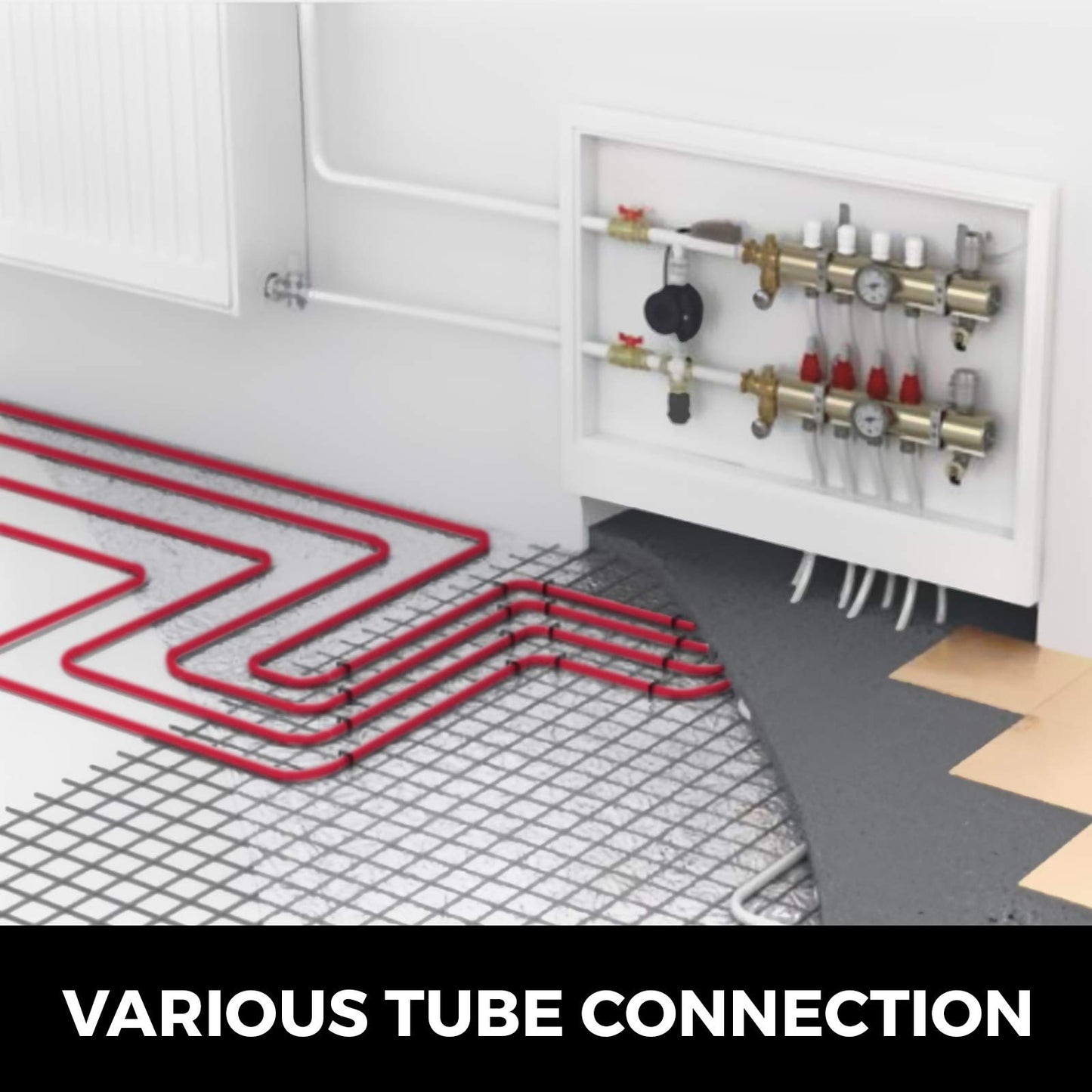 Happybuy 3/4" X 500Ft PEX Tubing Oxygen Barrier O2 EVOH Pex-B Red Hydronic Radiant Floor Heat Heating System Pipe (3/4" O2-Barrier, 500Ft/Red)