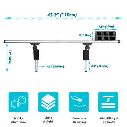 Codinter Kayak Trolling Motor Mount Kit, Kayak Transom Motor Mount for Fishing Kayak 2-in-1 Scupper Holes Kayak Tracks Mount