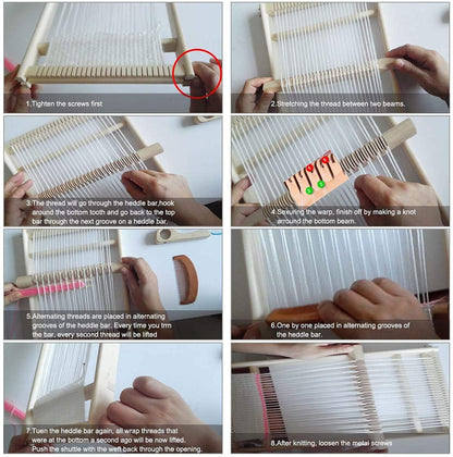 Ayasee Wooden Weaving Loom, Multi-Craft Weaving Frame to Handcraft for Beginners, 15.35x9.84in/39x25cm