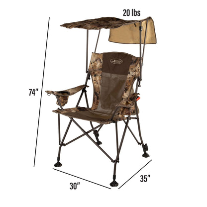 Momarsh | Lightweight Dove Chair with Adjustable Shade Canopy and Carry Bag | Full Size Collapsible Chair for Hunting, Camping, Waterfowl & More