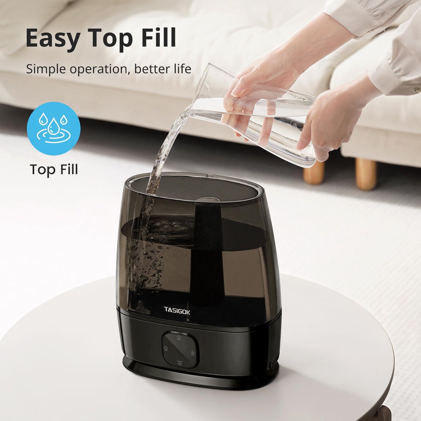 Humidifiers for Bedroom Home, 6L Cool and Warm Mist Air Humidifier for Large Room Baby Nursery, 50H Easy Clean and Top Fill, Quiet with Ultrasonic, Essential Oils, Auto Mode, for House, Plants