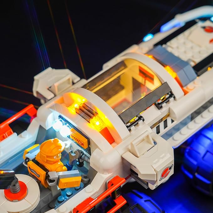 Upgraded Led Light Kit for Lego Command Rover and Crane Loader Outer Space Building Set Remote Control Version Compatible with Lego 60432 (Model Not Included)