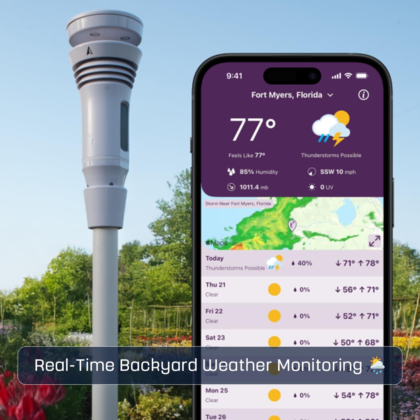 Tempest Weather Station with Built-in Wind Meter, Rain Gauge, and Accurate Weather Forecasts, Wireless, App and Alexa Enabled
