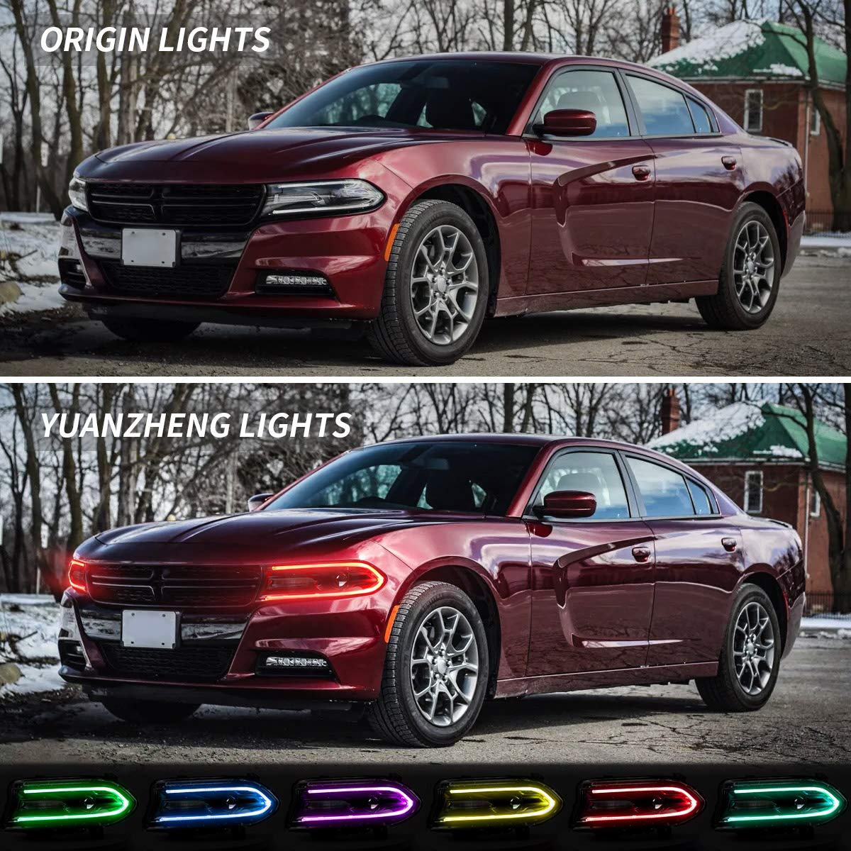 VLAND Headlights Assembly For Dodge Charger 2015-2023 (Fit For Factory Halogen Model Only)