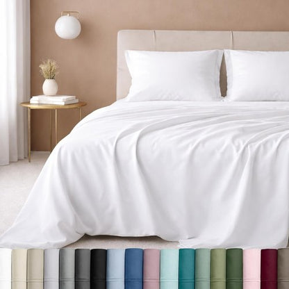 California Design Den Twin Sheet Set - Luxury 600 Thread Count 100% Cotton Sateen, Snug Fit - White