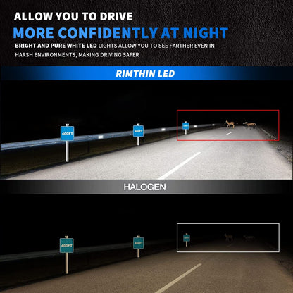 rimthin H11 9005 Bulbs - 60W 16000LM Super Bright Cool White Fog Lights, Plug & Play, Pack of 4