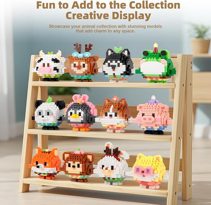 Micro Building Blocks Sets Easter 12 Pack Mini Animal Figures 2931 PCS Party Favors Goodie Bag Stuffers Gift Christmas Birthday Ages 14+