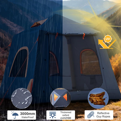 Inflatable Camping Tent,2-4 Persons Easy Setup Blow Up Tents for 4 Seasons Waterproof Inflatable Tent for Camping,Air Tent with Mesh Windows/Doors
