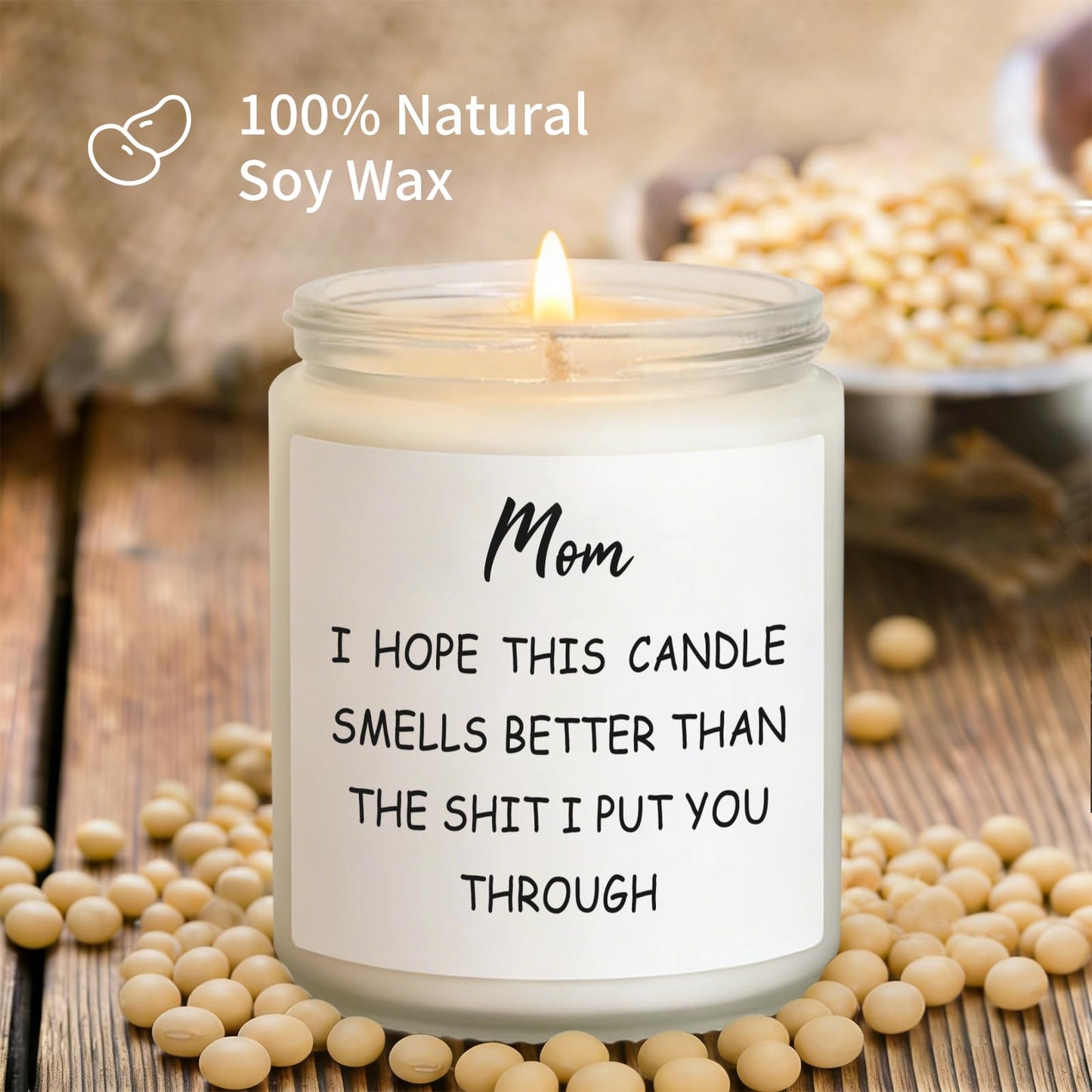 Fywelixc Mothers Day Gifts for Mom from Daughter Son, Birthday Christmas Thanksgiving Presents for Mom, Adoptive Mother Stepmother Mother in Law Gifts - Lavender Scented Soy Wax Candle