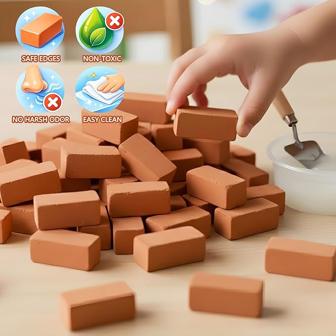 Brick and Mortar Construction Set DIY Building Blocks for Kids Ages 6+ STEM Construction Kit Versatile Creative Play Great Birthday Gift