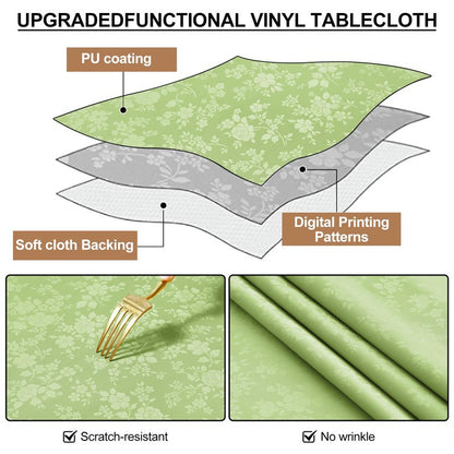 Smiry Rectangle Table Cloth, Waterproof Heavy Duty Vinyl Tablecloths, Wipeable Washable Table Cover for Kitchen and Dining Room (Sage Green, 60" X 84")