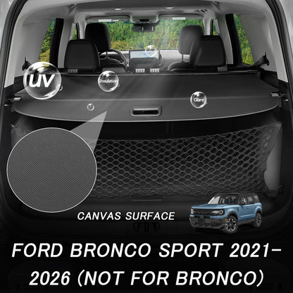 Sze Cargo Cover for Ford Bronco Sport 2021-2026 (Not for Bronco) Retractable Trunk Cover Black Rear Trunk Security Cover Shielding Shade Waterproof-New Upgrade
