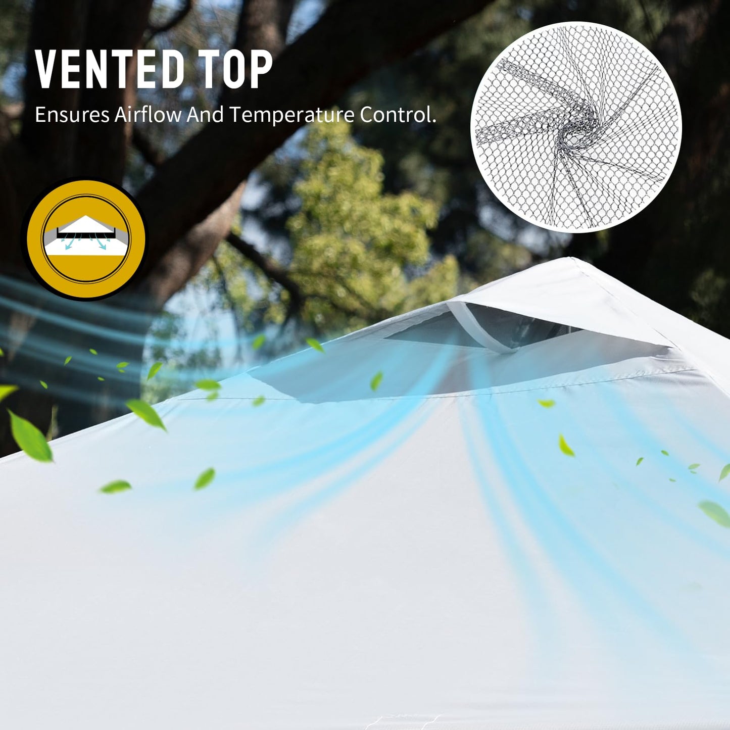CROWN SHADES 10x10 Pop Up Canopy, Patented CenterLok One Push Tent Canopy, Newly Designed STO-N-GO Storage Bag, 8 Stakes, 4 Ropes (10x10, White)