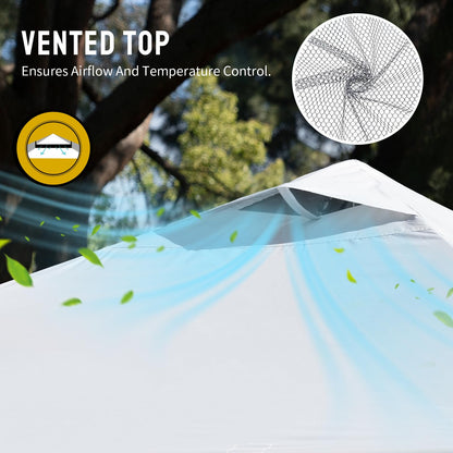 CROWN SHADES 10x10 Pop Up Canopy, Patented CenterLok One Push Tent Canopy, Newly Designed STO-N-GO Storage Bag, 8 Stakes, 4 Ropes (10x10, White)