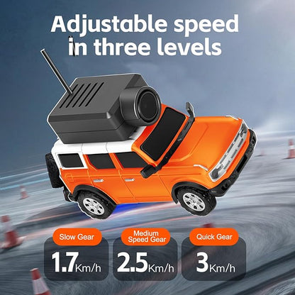 WLtoys Mini RC Car 1:64 Scale FPV RC Drift Car with 720P HD Camera WiFi App Control with Gyro First Person Perspective Mini Racing Toys for Teens and Adults(Orange)