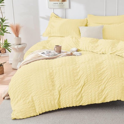 HYMOKEGE Yellow Full Size Comforter Set - 7-Piece All-Season Luxury Bedding with Sheets & Pillowcases