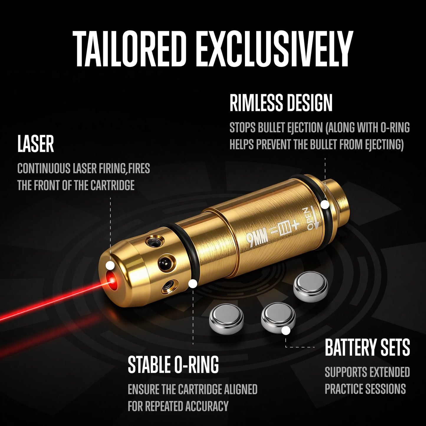 GLORYFIRE Dry Fire Laser Training System - Safe & Economical Practice Without Live Ammo, Home Training Compatible with App for Performance Tracking - with Cartridge, Targets & Holderes