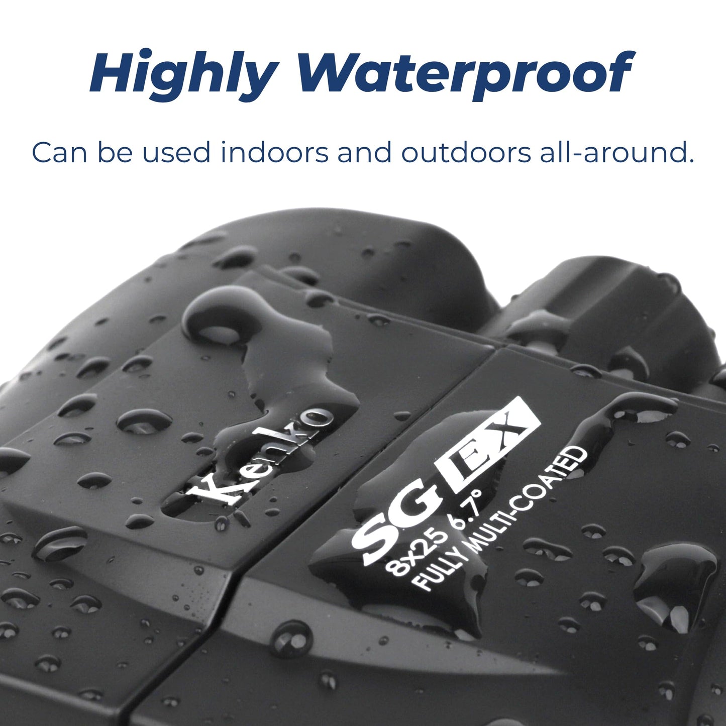 Kenko Binocular SG EX 10x25 WP, Porro Prism, Water Proof, Compact Design, for Outdoor and Bird Watching, Concert 612101