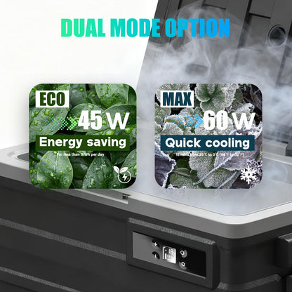 zcamp UD45E 12 Volt Refrigerator,Dual Zone Portable Freezer with Wheels & Battery Compartment,42QT(40.5L) Electric Cooler,-4℉~68℉,12/24V DC 100-240V AC for Camping, Travel, Truck, RV (Batt.Not Incl)