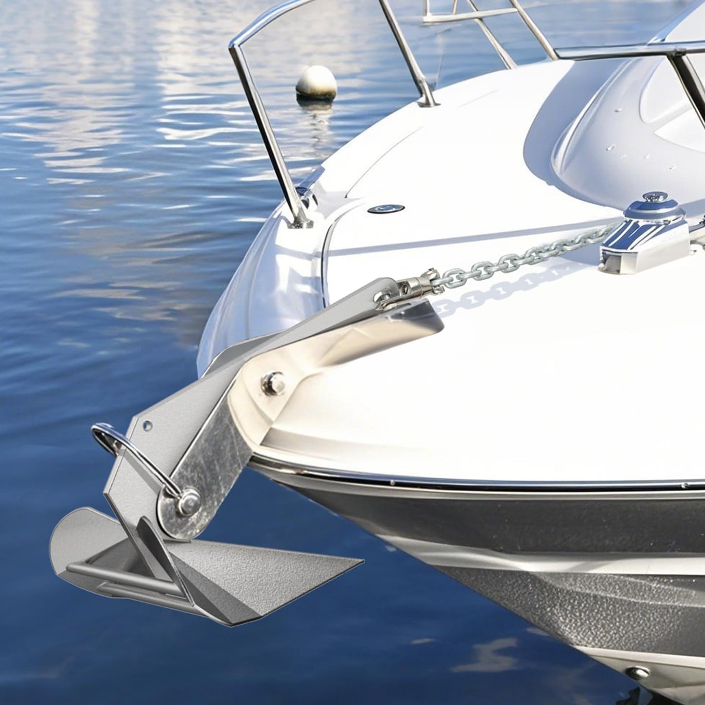 FUCNEN Boat Anchor Kit Hot Dipped Galvanized Steel Delta Anchor 13 Lb,1/2 Anchor Rope 150ft,1/4 G4 Galvanized Steel Marine Anchor Chain 15ft&Swivel,Windlass Anchor Rode-Rope/Chain Boat Anchor System