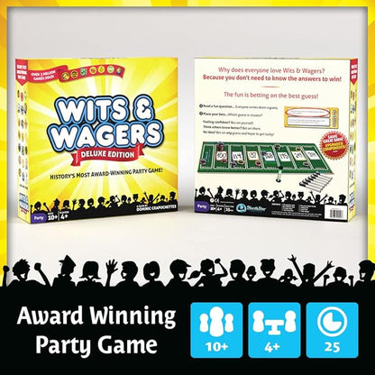 Wits &amp Wagers Deluxe Board Game by North Star Games - Award Winning Trivia Game - 4+ Players - Ultimate Party Game for Family Teens and Adults.