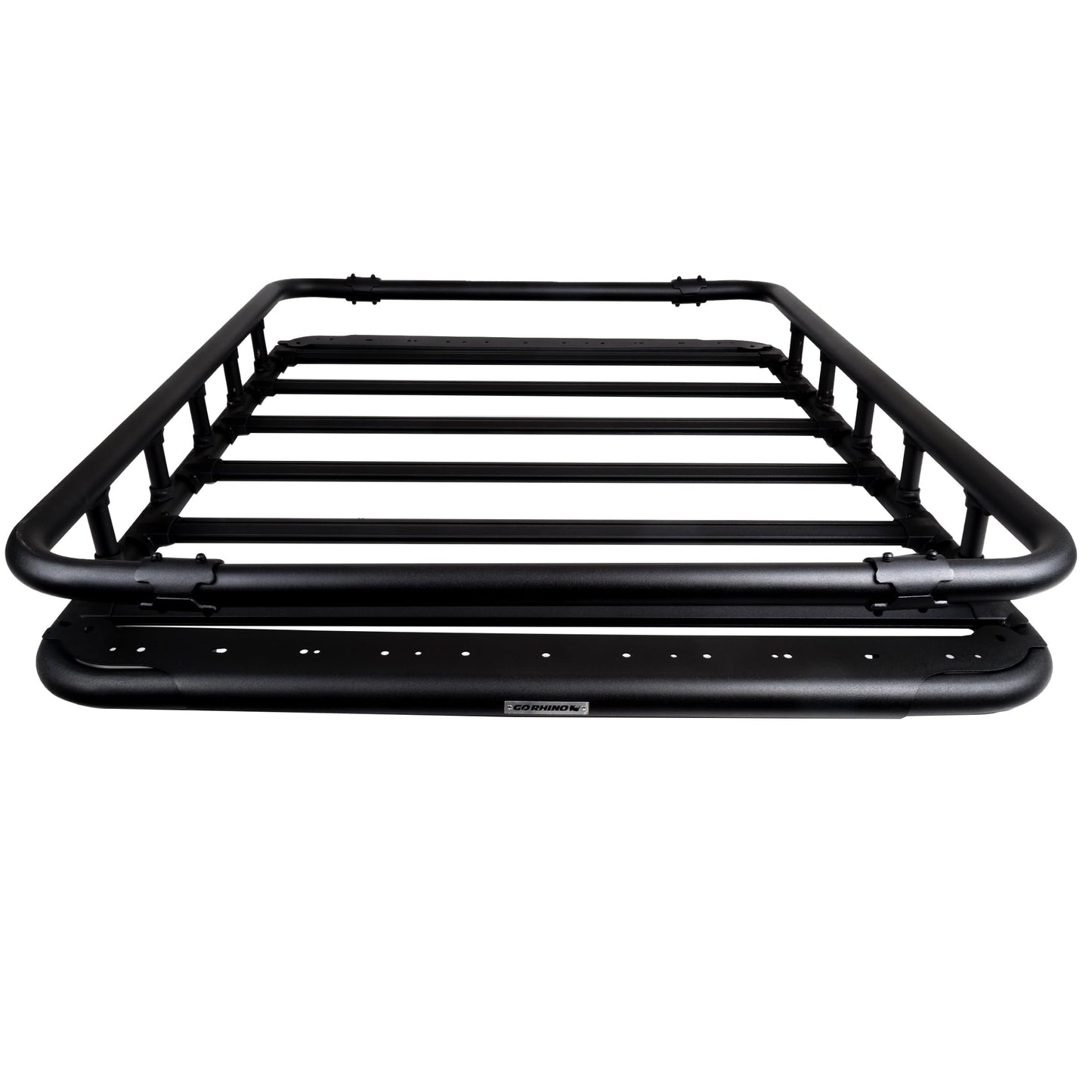 Go Rhino SRM 500 Flat Platform Roof Rack w/Quad-Rail & Clamps | Aluminum, Textured Black, L: 65" x W: 52" | 5935463T | Mounts to Most Cross Bars