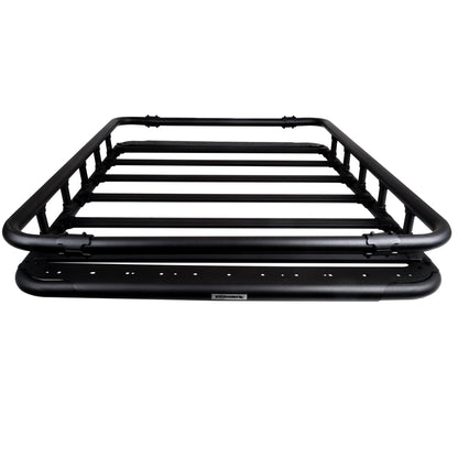 Go Rhino SRM 500 Flat Platform Roof Rack w/Quad-Rail & Clamps | Aluminum, Textured Black, L: 65" x W: 52" | 5935463T | Mounts to Most Cross Bars