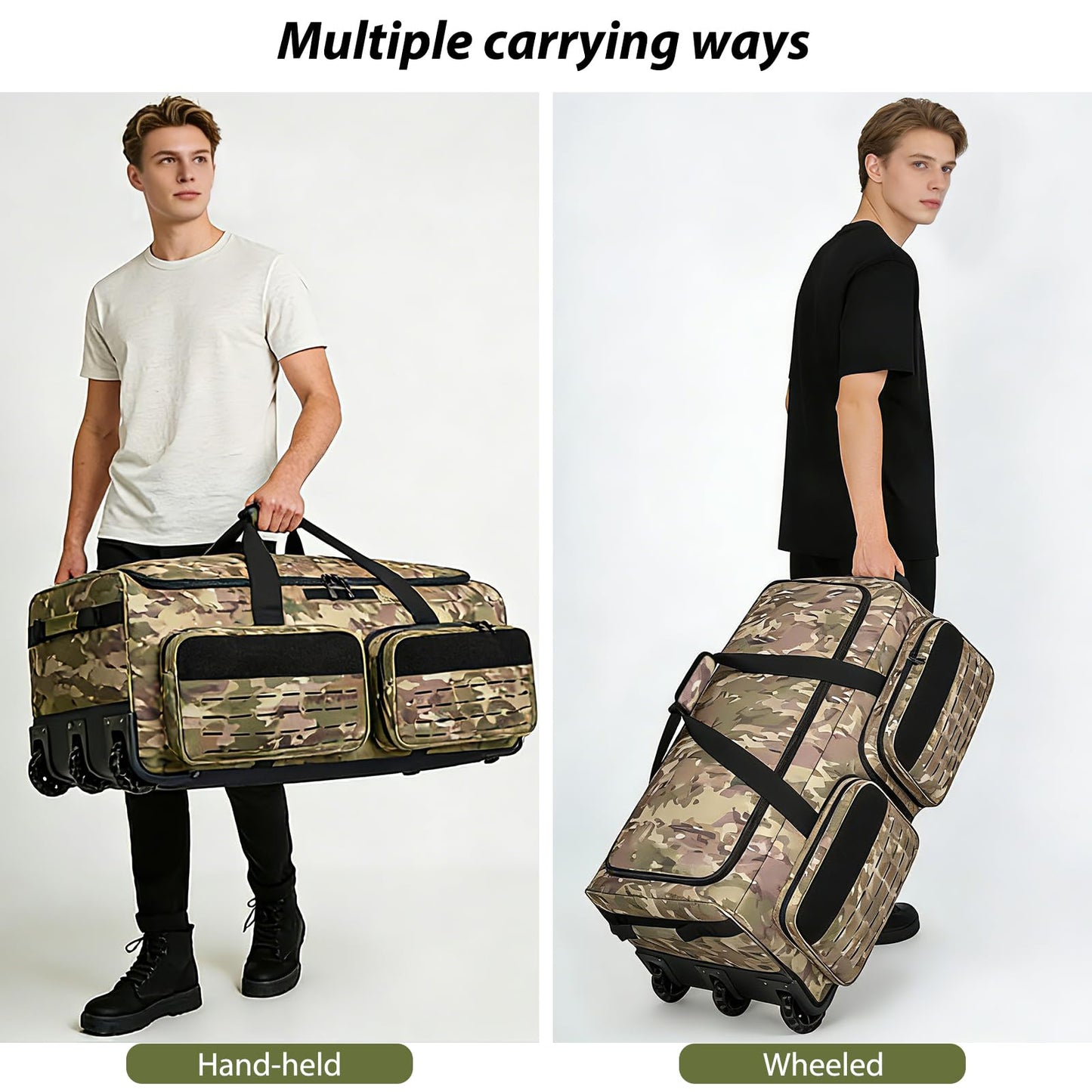 Rolling Duffle Bag with Wheels,120L Large Deployment Bag,Waterproof Military Duffle Bags for Tactical Military Deployment Camping