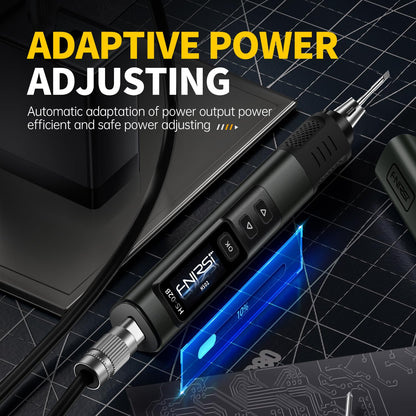 FNIRSI HS-02B 100W Portable Corded Soldering Iron Kit with Storage Case, 2S Fast Heating, 212-842℉, Pre-set 3 Groups Temperature, 3 210 Soldering Tips, Smart Soldering Iron Pen for Electronics Repair