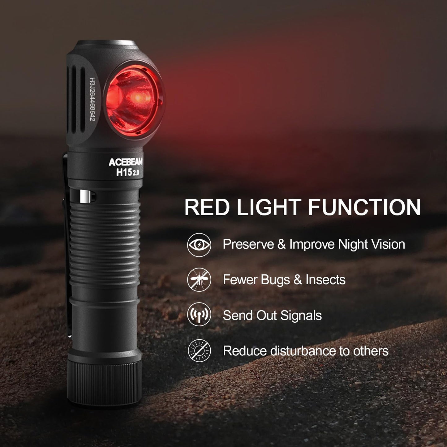 ACEBEAM Work Headlamp, H15 2.0 Multifunctional 90 Degree Right Angle Head Flashlight 2800 High Lumen LED USBC Rechargeable Hardhat Headlamp with White/Red Light for Service & Industrial Works, ect.