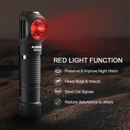 ACEBEAM Work Headlamp, H15 2.0 Multifunctional 90 Degree Right Angle Head Flashlight 2800 High Lumen LED USBC Rechargeable Hardhat Headlamp with White/Red Light for Service & Industrial Works, ect.