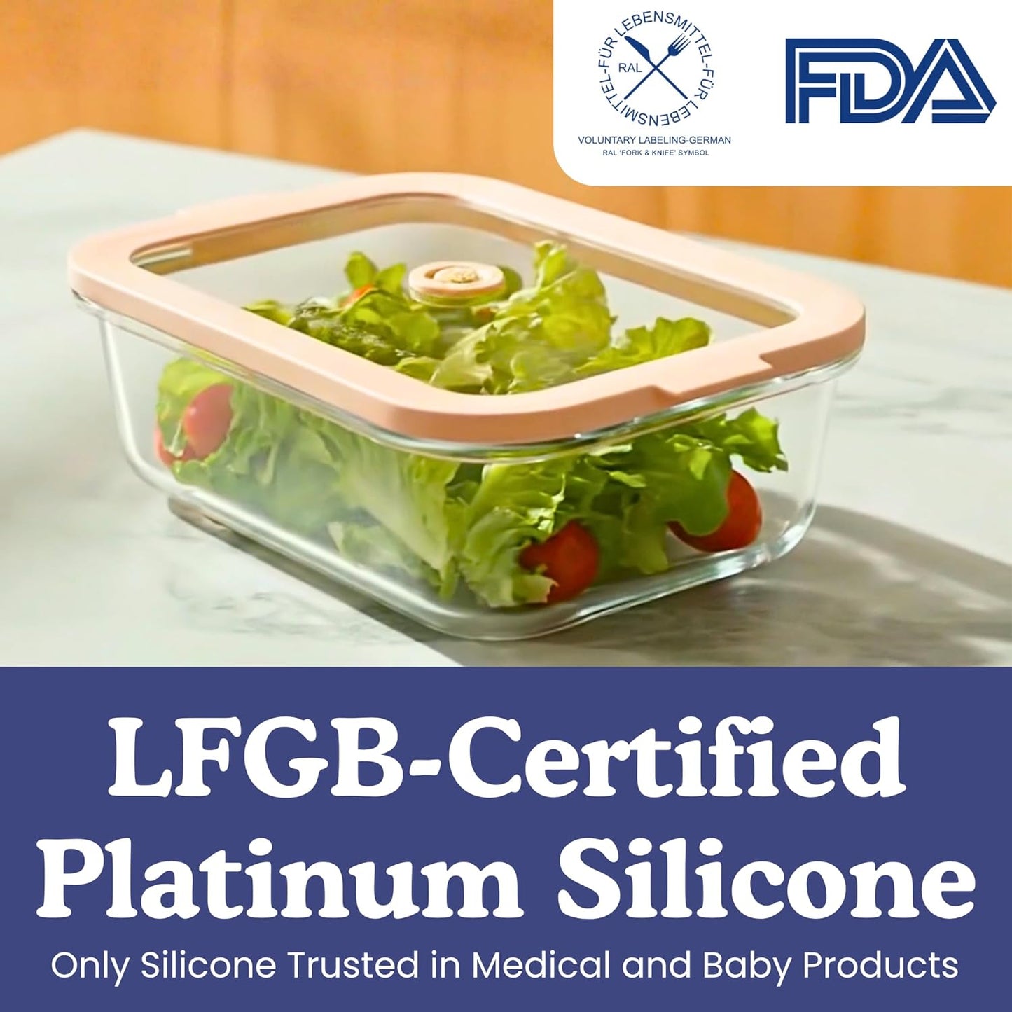 Ziruma Glass Food Storage Containers - Non-Toxic, Airtight, Microwave & Freezer Safe | 2.6 Cup, 4 Pack