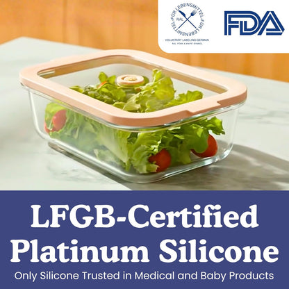 Ziruma Glass Food Storage Containers - Non-Toxic, Airtight, Microwave & Freezer Safe | 2.6 Cup, 4 Pack