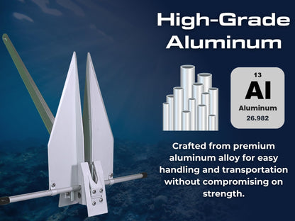 MarineNow Aluminum Fluke Anchor (EX-4 16'-27' Boats 4lbs)