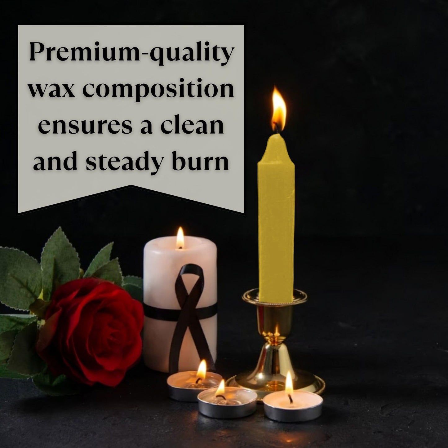 Vrinda® Set of 20-4" Mini Chime Ritual Spell Unscented Taper Candles – Ideal for Chime/Altar/Spell Work (Yellow)
