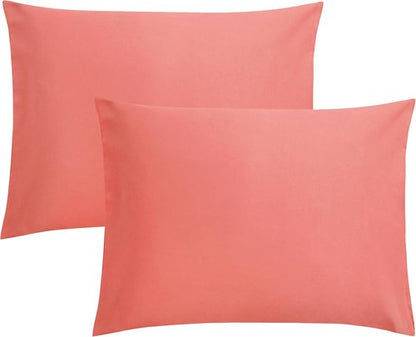 FLXXIE Pillow Cases - Soft Microfiber Standard Size Pillow Covers | Wrinkle & Stain Resistant, 2-Piece Set, 20x26, Coral