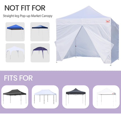 Tradesparker 10x20 Pop up Canopy Sidewall Kit Only, 3 Sidewalls & 1 Doorwall Removable Zipper End Fit for Commercial Instant Tent Canopies,NOT Excluding Top and Frame,Black