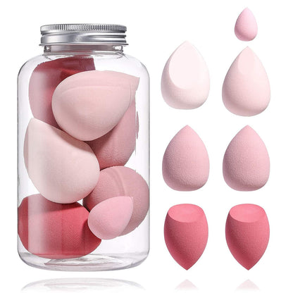 Beauty Blender Sponge Set – 7-Piece Multi-Color with 1 mini Makeup Sponges for Liquid, Cream, and Powder (Pink)
