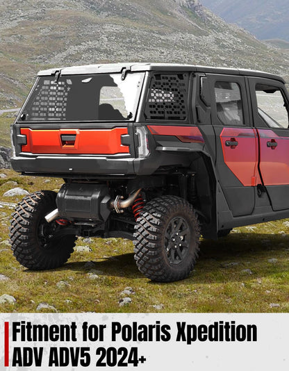 A & UTV PRO Rear Window Molle Panels for Polaris Xpedition ADV/ADV 5 2024+, Aluminum Back Window Protection Compatible with Xpedition Ultimate/NorthStar/Premium Expedition Accessories (One Pair)