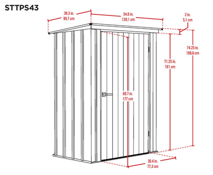 Scotts 4' x 3' x 6' Garden Storage Cabinet, Compact Outdoor Lockable Metal Shed Kit for Backyard, Patio, and Lawn